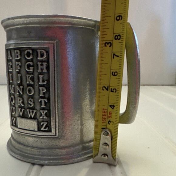 Vintage Wilton RWP Armetale Pewter ABC Alphabet Cup Mug Tankard Made in USA - Picture 10 of 10